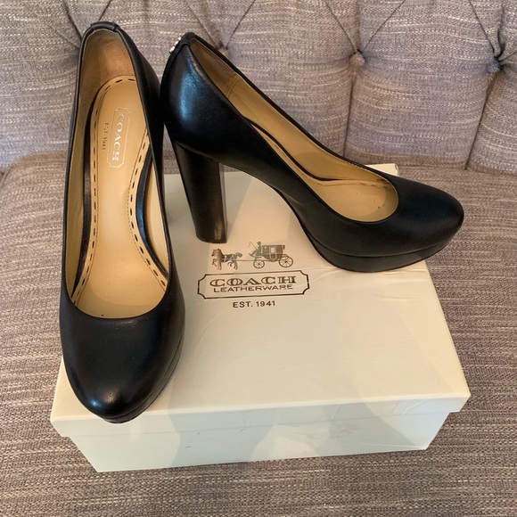 Black Coach Heels -worn once! Excellent condition - Picture 3 of 7